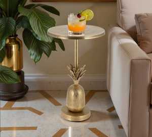 Modern Pineapple <b>Side</b> <b>Table</b> With <b>Gold</b> Finish Decorative Living Room Furniture Tropical Design - Product Image 2