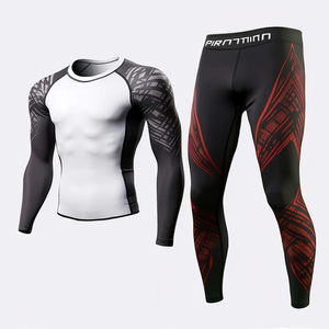 Conjunto de Rashguard MMA Personalizado OEM, Ropa Deportiva de Compresión Unisex, Camiseta de Manga Corta de Secado Rápido UPF50+, Ecológica, con Logotipo Frontal BJJ, 180g - Product Image 2