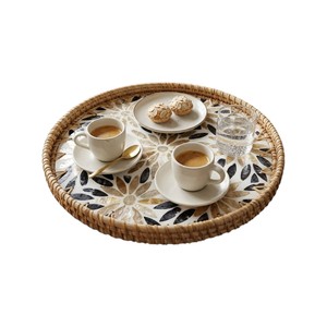 ถาดเสิร์ฟหอยมุกทำมือหวายสำหรับตกแต่งบ้านสุดหรู - Product Image 3