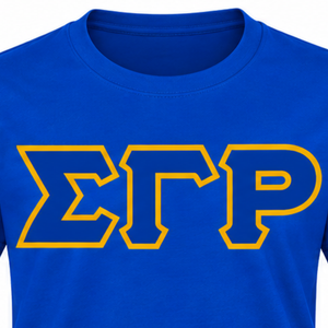 T-shirt bleu royal Sigma Gamma Rho avec imprimé lettres grecques dorées, manches courtes, col rond, vêtement de sororité, haut décontracté classique - Product Image 6