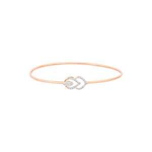 Rose Gold Lab Grown Diamond Leaf Open <b>Bangle</b> <b>Bracelet</b> - Product Image 1