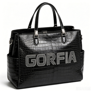 Sac fourre-tout pour femme GORFIA, nouveau design haut de gamme, en cuir PU vegan gaufré croco, avec bandoulière amovible et fermeture à glissière - Product Image 4