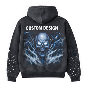 Sudadera con capucha personalizada unisex de forro polar para invierno, corte regular, con logo impreso DTG, estilo urbano, chaqueta lisa - Product Image 2