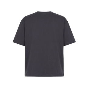 T-shirt à manches courtes en coton noir pour homme, col rond, coupe classique, couleur unie, jersey décontracté, design col rond - Product Image 2
