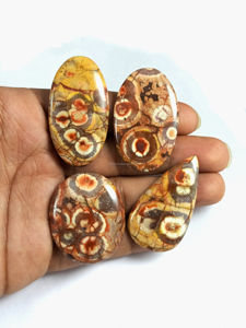 Piedra preciosa ojo de pájaro a granel para joyería, cabujón de jaspe ojo de pájaro, piedras de diseño, piedra preciosa suelta para collar, pulida a mano - Product Image 6