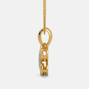 Collar con Colgante de Diamante Cultivado en Laboratorio con Diseño Abstracto en Espiral en Oro Amarillo - Product Image 5