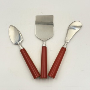 Juego de 3 cuchillos para queso de acero inoxidable, más vendidos, con mango de resina, acabado pulido espejo, diseño de lujo, para uso en hoteles y restaurantes. - Product Image 2