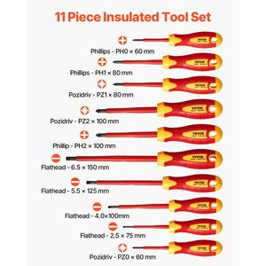 11-Piece Professional Electrical Insulated Screwdriver <b>Set</b> 1000V Insulated Electrician <b>Tool</b> <b>Set</b> Magneti Professional <b>Tool</b> <b>Set</b> - Product Image 2