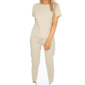 Ensemble de survêtement pour femme avec sweat à capuche et pantalon de jogging assorti, doux, respirant, vêtements de fitness, tenue décontractée quotidienne, fabricant OEM ODM - Product Image 1