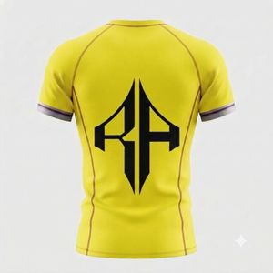 Nuevo Rashguard Cómodo para Adultos, Manga Corta, Cuello Redondo, Estampado por Sublimación, Secado Rápido, Transpirable, Material de Spandex/Poliéster para Hombre - Product Image 3