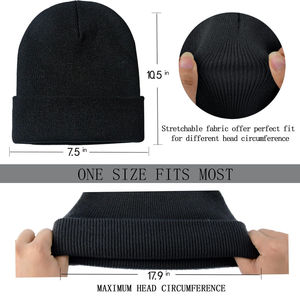 Unisex Knitted Beanie Hat Solid Color 100% Acrylic Sublimation Print <b>Winter</b> <b>Cap</b> Casual Style Adult Size 56-58CM - Product Image 5