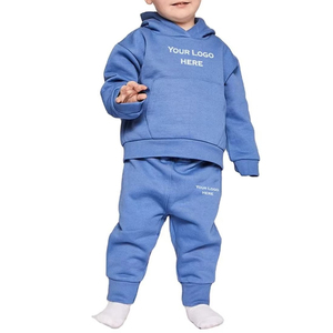 Conjunto Deportivo de Invierno para Niños, Estilo Casual, Tallas Grandes, Personalizable, con Capucha y Panel Frontal de Lona, Diseño Liso con Logotipo - Product Image 3