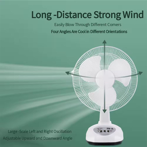 16-Inch Portable Rechargeable 9W Desktop Fan 3M <b>Solar</b> <b>Panel</b> 1.5M Charging <b>Cable</b> 3 Blades 6 Hours Battery Life High/Moderate Wind - Product Image 2