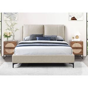 Cama King Tapizada en Tela Suave, Camas Tapizadas Cómodas - Product Image 1