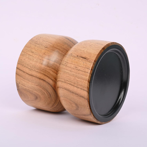 Porte-bougie antique en bois d'acacia, support de bougie rustique, porte-bougie décoratif en bois pour mariage, table à manger, décoration de la maison - Product Image 4