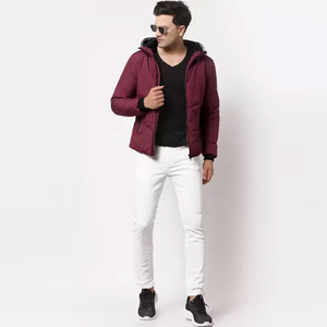 New Wholesale Custom Logo Adjustable Hooded With Zipper Puffer Men's Jacket <b>Quilted</b> Puffer Jacket Extreme Warm In <b>Winter</b> - Product Image 2