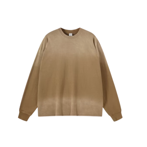 Sweat-shirt à col rond uni, coupe décontractée, coton doux, pour un usage quotidien décontracté - Product Image 1