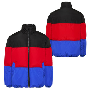 Veste d'extérieur chaude pour homme, personnalisée, bleu brillant, à capuche, doudoune matelassée en duvet pour l'hiver - Product Image 1