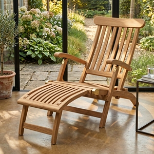 New modern minimalist Steamer Lounge Chair Recliner Wooden Folding Sun Lounger with <b>Footrest</b> <b>Adjustable</b> Armchair Outdoor Garden - Product Image 4