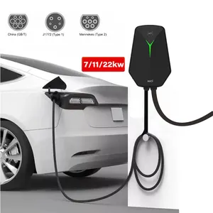 HICI Ac ev hızlı şarj 11kw 22kw elektrikli arabalar şarj istasyonu çift tabanca 380V 32A OCPP ile EV araba şarjı