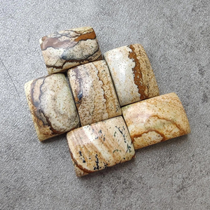 Cabochon de Jaspe Biscuit Naturel, Forme Rectangulaire, Pierre Précieuse Calibrée à Dos Plat, Vente en Gros - Product Image 2