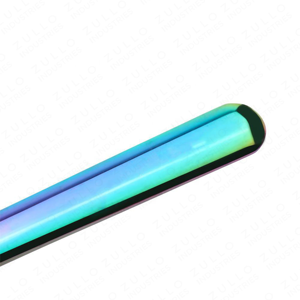 Pousse-cuticules professionnel en acier inoxydable avec revêtement en cristal arc-en-ciel OEM, outil de soin des ongles pour manucure et pédicure, éliminateur de peaux mortes - Product Image 2