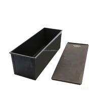 ATLAS STAR Moule à pain rectangulaire en aluminium noir antiadhésif, compatible four, avec couvercle, 450g