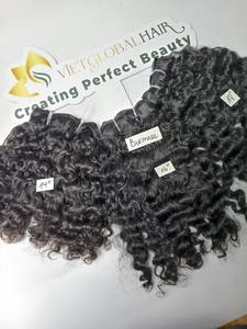 2024 Precio de Fábrica al por Mayor 100% Original Cabello Humano Natural Virgen Rizado Birmano y Vietnamita en Paquetes de la Mejor Calidad Crudo Procesado a Máquina - Product Image 3