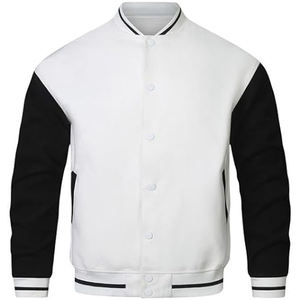 เสื้อแจ็คเก็ตวาร์ซิตี้คุณภาพสูง ผลิตจากผ้าขนสัตว์ 100% แขนหนัง สำหรับผู้ชาย สไตล์ลำลอง สตรีทแวร์ ขายส่ง ดีไซน์แบบ Letterman บุด้วยผ้าฟลีซ - Product Image 1