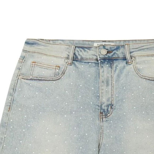 Short en jean pour homme avec strass, respirant, confortable, décontracté, haute qualité, prix abordable, pour adultes, en toile unie, vente en gros OEM - Product Image 5