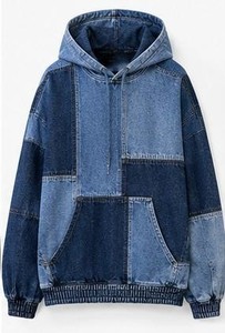 Hoodie en jean pour homme de qualité supérieure avec poche kangourou - Product Image 5