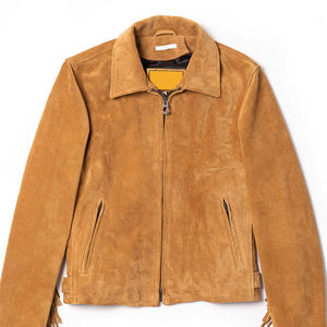 Chaqueta de Cuero de Gamuza Estilo Western Vintage Unisex con Flecos, Fabricante OEM de Moda - Product Image 2