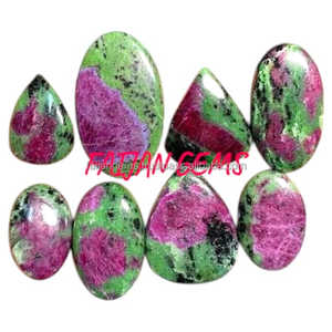 Pierre de cabochon en vrac de zoisite de rubis précis bien polie pierres précieuses de zoisite de rubis pierre précieuse naturelle de forme ovale pour la fabrication de bijoux - Product Image 4