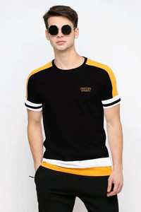 T-shirt en maille pour homme, coupe classique, couleur personnalisable sur le devant, 100 % coton, col rond, manches courtes, décontracté, respirant, écologique, séchage rapide - Product Image 1