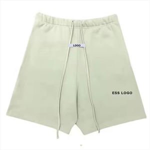 Shorts en molleton French Terry 100 % coton pour homme, taille élastique avec cordon de serrage, pour la gym et l'entraînement, entrejambe de 5 pouces, essentiels de course en coton - Product Image 5