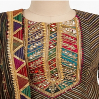 Blusa Étnica Afgana Kuchi Hecha a Mano de Alta Calidad y Personalizable para Mujer, Vestido Tradicional de Seda y Algodón para Fiestas, Todas las Temporadas, Estilo Vintage