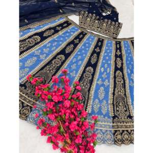 Ropa de fiesta Lehenga Choli para mujer de diseñador con bordado elegante - Product Image 5
