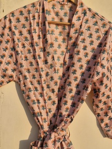 Robe Kimono Florale en Coton Légère pour Femme, Peignoir d'Été Bohème, Kimono Court, Cache-Maillot de Plage, Robe de Détente - Product Image 2