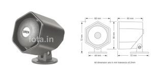 ไซเรนเพียโซ HEX118 อลูมิเนียมอัลลอย สีดำ 12V/24V 100W 400-4000Hz - Product Image 2