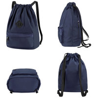 Sacs à cordon en polyester imperméables personnalisables, sacs à dos de sport promotionnels de haute qualité, écologiques, couleur unie, décontractés