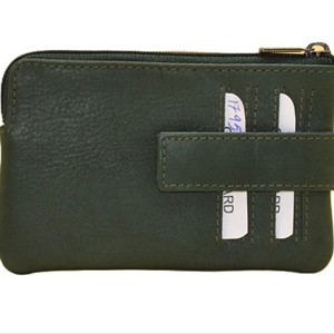 Tarjetero de Cuero Genuino con Cierre de Cremallera, Múltiples Ranuras para Tarjetas, Cartera Minimalista Unisex de Longitud Corta - Product Image 2