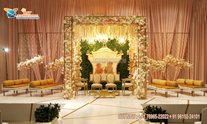 Mandap de mariage romantique en métal doré éclairé par des bougies, décoration de mariage moderne, mandap éclairé par des bougies, mandap de mariage Canada - Product Image 5