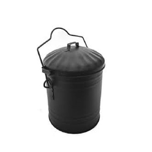 Seau à cendres de cheminée de luxe en fer galvanisé noir vintage, très résistant, pour bois de chauffage, taille, forme et couleur personnalisables – Tendance actuelle - Product Image 5