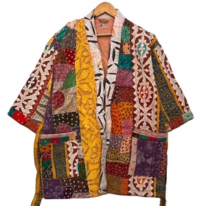 Handmade Winter <b>Kantha</b> <b>Jacket</b> Coat for Women Cutwork Varsity <b>Jacket</b> with Unique Pattern Mom's Gift - Product Image 1