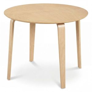 Tavolo da Pranzo Rotondo da 95 cm con Gambe in Legno Massello di Gomma per 4 Persone, Colore Naturale - Product Image 3