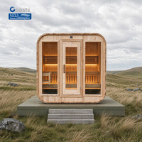Sauna Panoramique en Cèdre Rouge et Pin Thermo-Isolé avec Fenêtre Panoramique, Certifié ETL CSA, WiFi Intelligent, 240V, DDP Amérique du Nord, Idéal pour Chalet et Airbnb