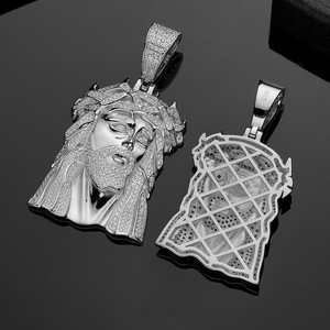 Pendentif Jésus-Christ pour homme en argent 925, serti de diamants Moissanite, collier croix religieuse, bijou chrétien, cadeau - Product Image 5