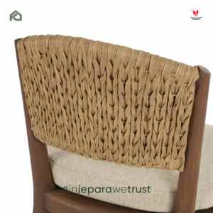 Modern Comfortable Durable Eco-Friendly Waterproof Contemporary Outdoor Garden <b>Dining</b> Chair Solid Teak Wood Handwoven Rattan - Product Image 4