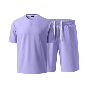 Conjuntos de Verano de Algodón Jersey Casuales al por Mayor, Conjuntos de Camiseta y Pantalones Cortos Lisos con Logotipo Personalizado al por Mayor - Product Image 3