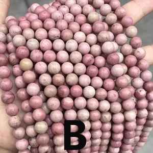 Perles en vrac de rhodonite rose naturelle, certifiées IGI, tendance, pour la fabrication de bijoux, bracelets, colliers, accessoires de charme DIY - Product Image 2